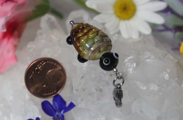 Glas-Anhänger - Schildkröte - aus Muranoglas, braun 25mm