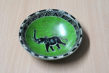 KENIA Schale mit Elefanten Zeichnung Speckstein