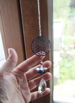 Suncatcher "Blume des Lebens" Sonnenlicht Regenbogen