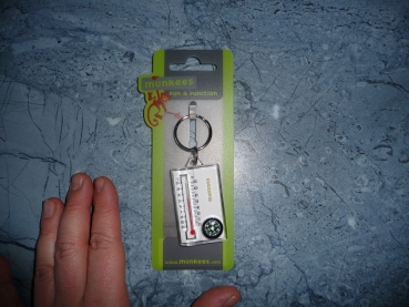 Thermometer und Compass Schlüsselanhänger