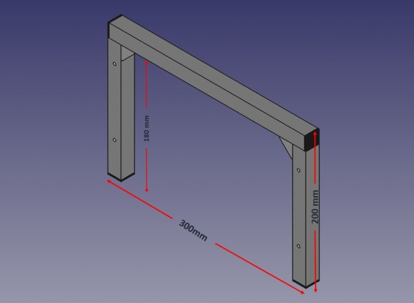 Rahmen für Lamellenvorhang Gr.1 (300x200mm)