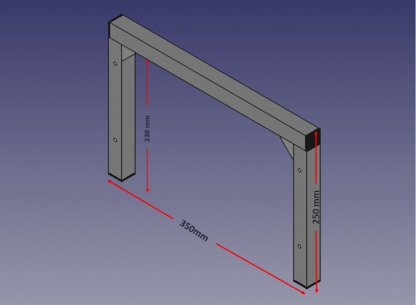 Rahmen für Lamellenvorhang Gr.3 (350x250mm)