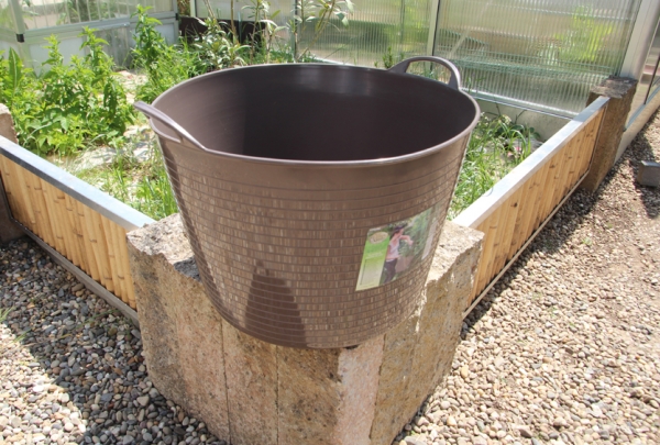 Gartenkorb "taupe" (braun) Gummi 42 Liter, Länge 34x47cm