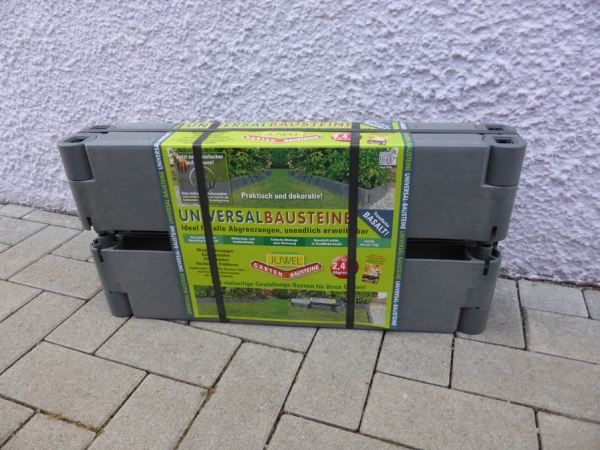 4 Gartenbausteine Pack JUWEL Basalt grau