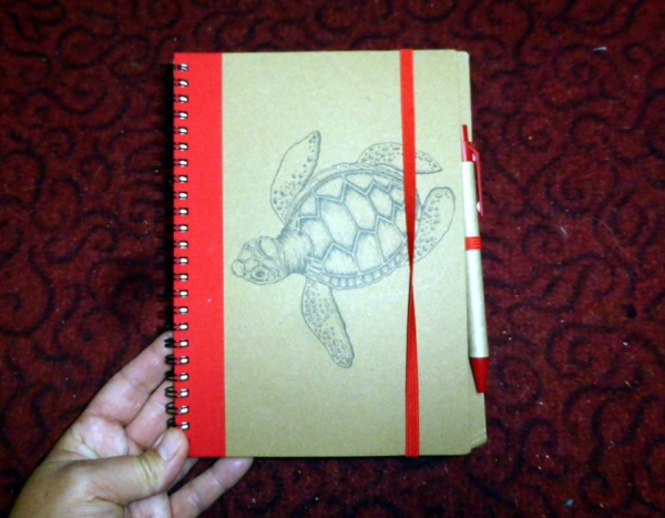 TURTLE NOTEBOOK AND PEN Set Farbe rot/braun NEU