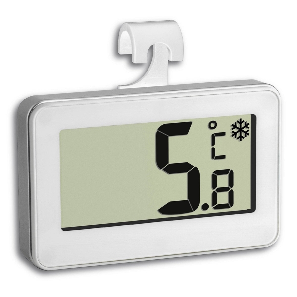 Digitales Kühlschrankthermometer grau/weiß mit Haken