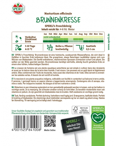 Brunnenkresse - SPERLI's Froschkönig - Nasturtium officinale