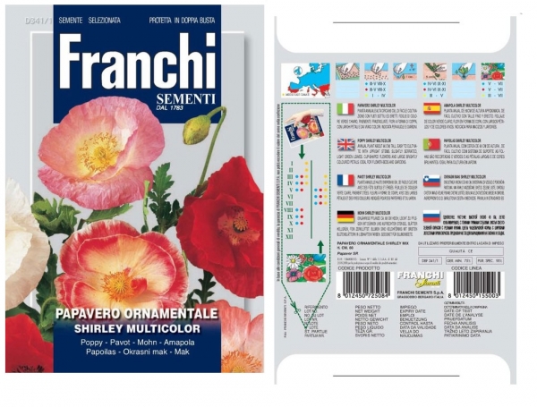 Franchi Sementi Papavero Ornamentale Shirly Multicolor 2g