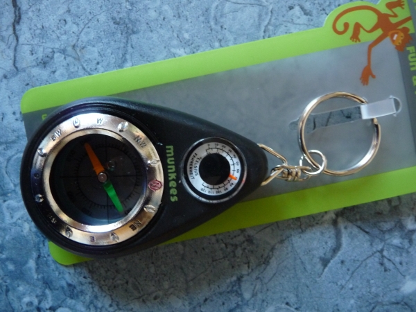 Keychain Compass mit Thermometer Munkees