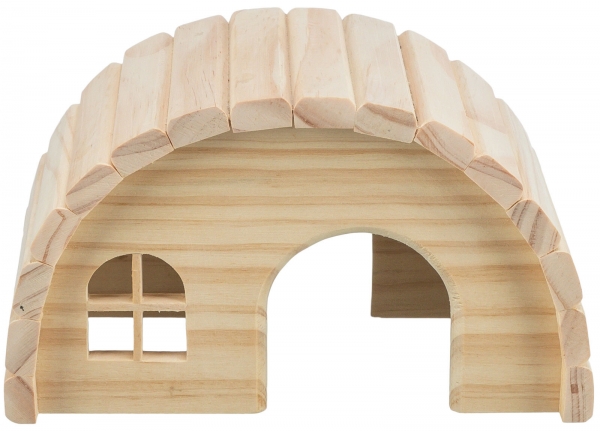 Trixie Rundes Mini Haus, nagelfrei, Holz 19x11x13cm