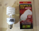 Reptile UVB 200 Exoterra, 25 Watt UV-Energiesparlampe, E27